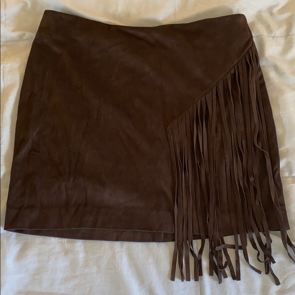 Zip up Mini suede Dress - Picture 1 of 4